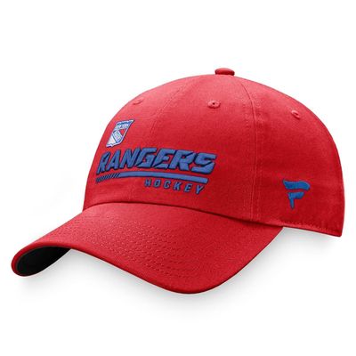 Men's Fanatics Branded Red New York Rangers Authentic Pro Locker Room Team Adjustable Hat