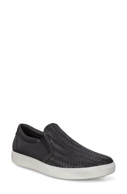 ECCO Soft 7 Slip-On Sneaker in Black Leather