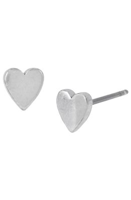 AllSaints Men's Heart Sterling Silver Stud Earrings in Warm Silver