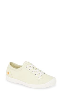 Softinos by Fly London Isla Distressed Sneaker in Baby Green Cupido Leather
