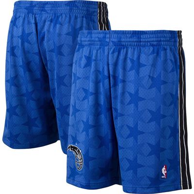 Men's Mitchell & Ness Blue Orlando Magic Hardwood Classics Logo Swingman Shorts