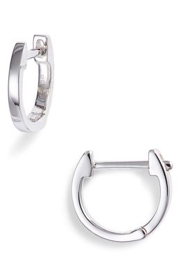 EF Collection Mini Huggie Hoop Earrings in White Gold