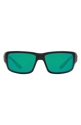 Costa Del Mar 59mm Wraparound Sunglasses in Black Green