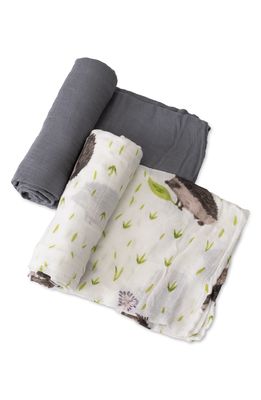 little unicorn 2-Pack Muslin Swaddle Blanket in Hedgehog