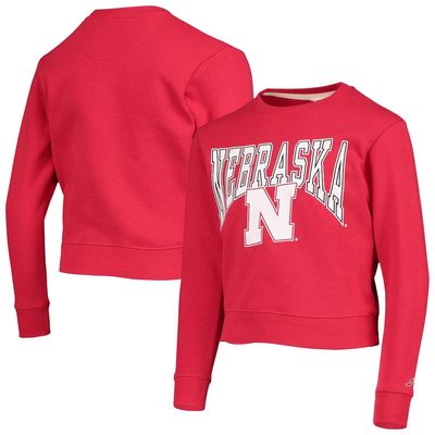 Youth League Collegiate Wear Scarlet Nebraska Huskers Essential Pullover Sweatshirt