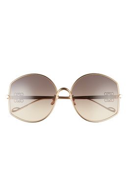Loewe 60mm Round Sunglasses in Shiny Gold /Gradient Smoke