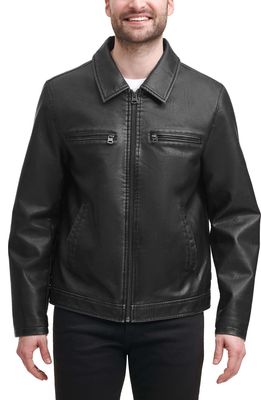 levi's Faux Leather Zip-Up Jacket in Black