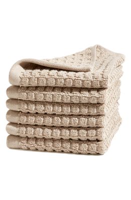 DKNY 6-Pack Cotton Washcloths in Linen