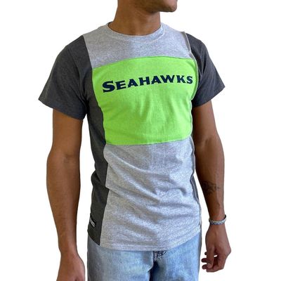 Men's Refried Apparel Heather Gray Seattle Seahawks Sustainable Split T-Shirt