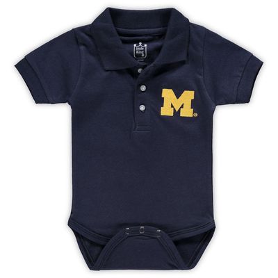LITTLE KING Infant Navy Michigan Wolverines Polo Bodysuit
