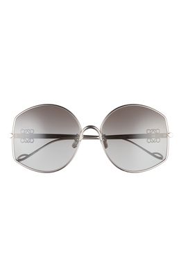Loewe 60mm Round Sunglasses in Shiny Palladium /Gradient