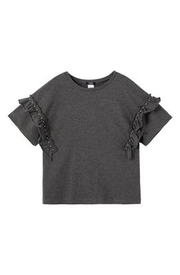 Truce Kids' Ruffle Knit Top in Black