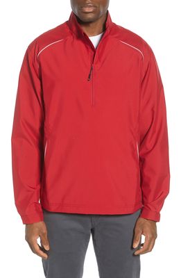 Cutter & Buck Weathertec Beacon Water Resistant Half Zip Jacket in Cardinal Red