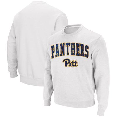 Men's Colosseum White Pitt Panthers Arch & Logo Sweatshirt