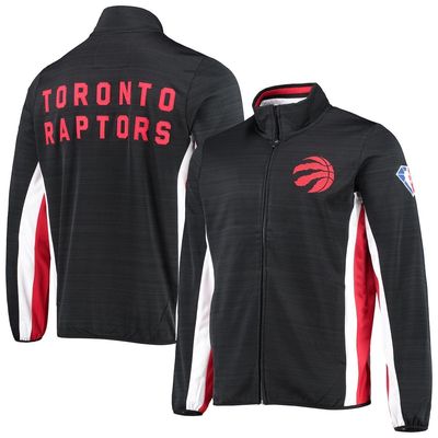 Men's G-III Sports by Carl Banks Black Toronto Raptors 75th Anniversary Power Forward Space-Dye Full-Zip Track Jacket