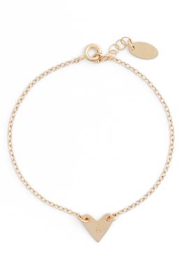 Nashelle Initial Heart Bracelet in Gold-A