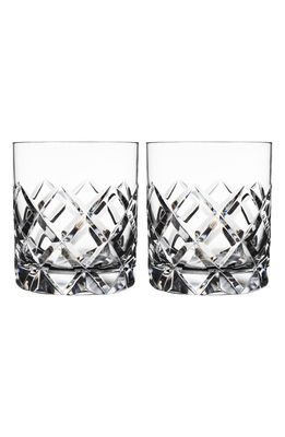 Orrefors Sofiero Set of 2 Crystal Old Fashioned Glasses in Clear