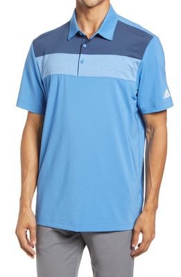 adidas Golf Men's Stretch Colorblock Polo Shirt in Focus Blue