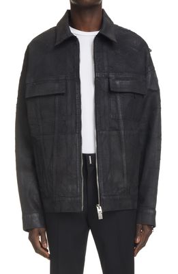 Givenchy Crackled Coated Denim Jacket in 001-Black