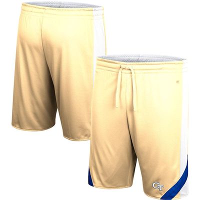 Men's Colosseum Gold/White Georgia Tech Yellow Jackets Am I Wrong Reversible Shorts