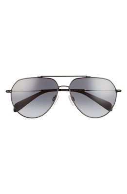 rag & bone 60mm Gradient Aviator Sunglasses in Black/Grey Shaded