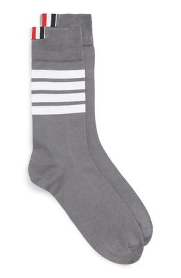 Thom Browne Bar Stripe Socks in Medium Grey