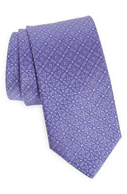 Eton Floral Silk Tie in Purple
