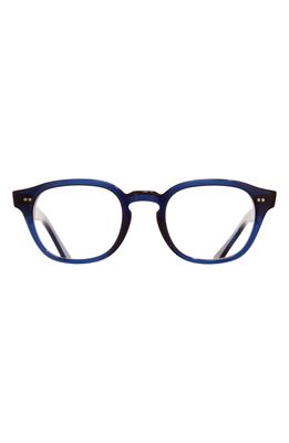 Cutler and Gross 51mm Oval Blue Light Blocking Glasses in Classic Navy Blue/Blue Light
