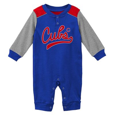 Outerstuff Newborn & Infant Royal/Heathered Gray Chicago Cubs Scrimmage Long Sleeve Jumper