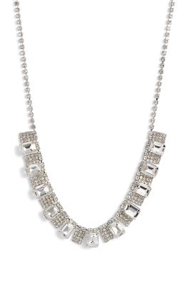 CRISTABELLE Crystal Pave Frontal Necklace in Crystal/Silver