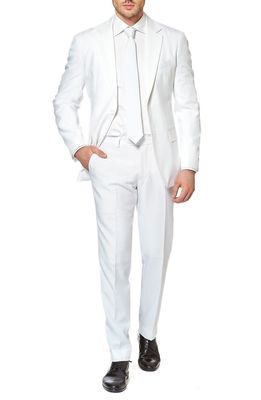 OppoSuits White Knight Trim Fit Two-Piece Suit with Tie in Natural