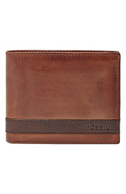 Fossil Quinn Leather Bifold Wallet in Brown