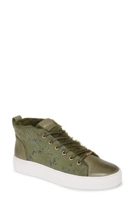 Blackstone SL69 Genuine Shearling Lined High Top Sneaker in Winter Moss Leather