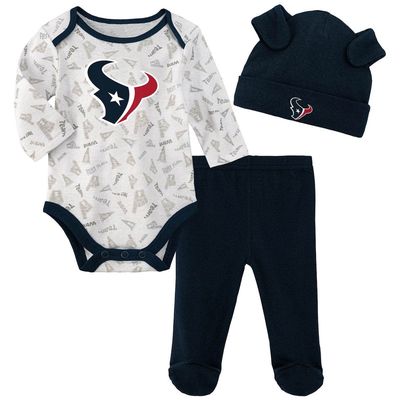 Outerstuff Newborn & Infant Navy Houston Texans Greatest Lil Player Bodysuit Pants & Knit Hat Set