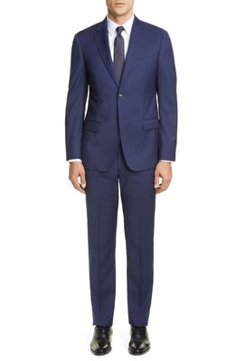 Emporio Armani G Line Trim Fit Solid Wool Suit in Blue