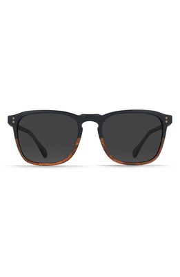 RAEN Wiley 54mm Polarized Square Sunglasses in Burlwood/Black Polar