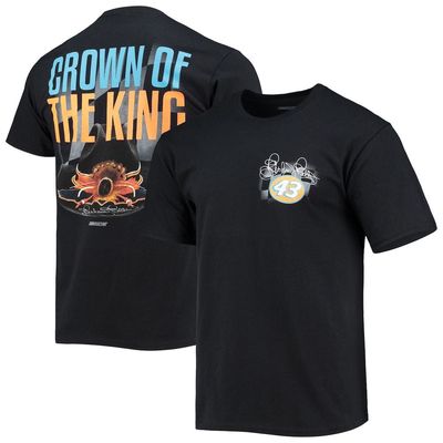 Men's Checkered Flag Black Richard Petty Crown of the King T-Shirt
