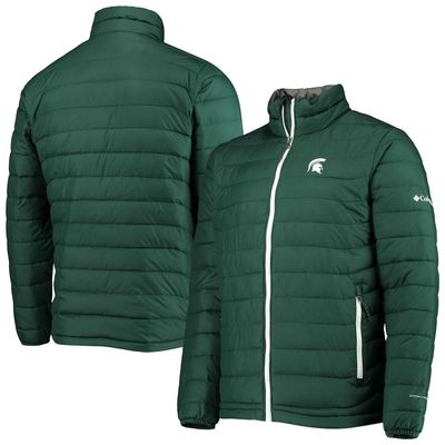 Men's Columbia Green Michigan State Spartans Powder Lite Omni-Heat Reflective Full-Zip Jacket
