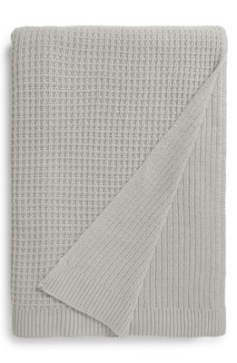 Nordstrom Reversible Knit Blanket in Grey Parrot
