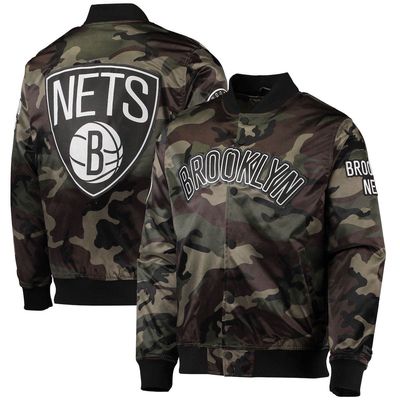 Men's Pro Standard Camo Brooklyn Nets Satin Full-Snap Jacket