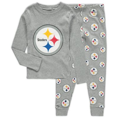 Outerstuff Toddler Heathered Gray Pittsburgh Steelers Sleep Set in Heather Gray