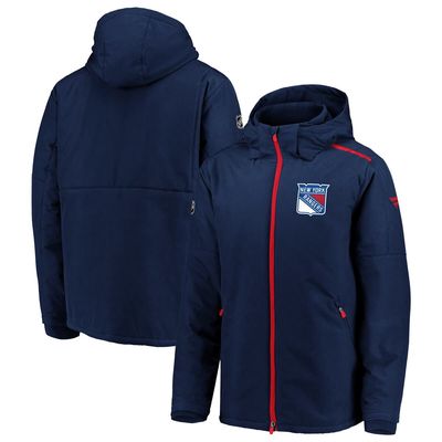Men's Fanatics Branded Blue New York Rangers Authentic Pro Rink Parka Full-Zip Hooded Jacket