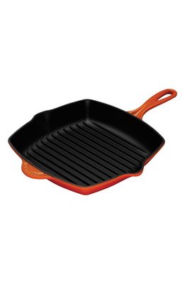 Le Creuset 10 Inch Square Enamel Cast Iron Grill Pan in Flame
