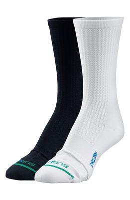 BURLIX Assorted 2-Pack Sport Cycling Crew Socks in White