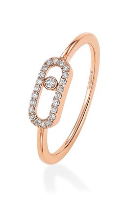 Messika Move Uno Pave Diamond Ring in Rose Gold/Diamond
