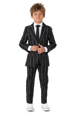 OppoSuits Kids' Suitmeister Oversize Pinstripe Two-Piece Suit with Tie in Black