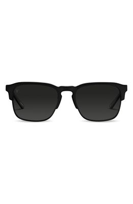 Vincero Villa 53mm Polarized Browline Sunglasses in Matte Black /Black