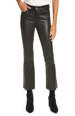 FRAME Le Crop Mini Boot Leather Pants in Washed Black