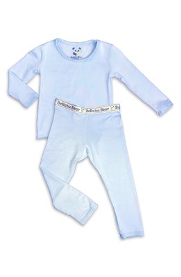 Bellabu Bear Kids' Two-Piece Fitted Pajama Set in Sky Blue