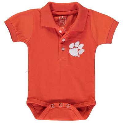 LITTLE KING Infant Orange Clemson Tigers Polo Bodysuit